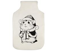 Azeeda 'Cute Hamster Wearing Santa Hat' Hot Water Bottle Cover (HW00045945)