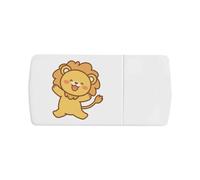 Azeeda 'Cute Happy Lion Jumping' Pill Box with Tablet Splitter (PI00039650)