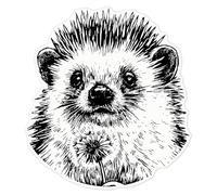 Azeeda 'Cute Hedgehog Holding Dandelion' Clear Premium Vinyl Decal Stickers - Waterproof, Durable & Easy to Apply - for Car Bumpers, Windows, Bins & More - Large (210mm) (DC00163728)