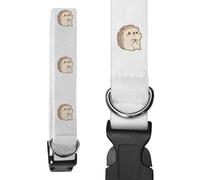 Azeeda 'Cute Hedgehog Sitting' Dog Collar - White, S (PR00087003)