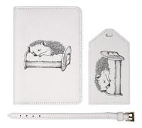 Azeeda 'Cute Hedgehog Sleeping' Passport Cover & Luggage Tag Travel Set (PA00034327)