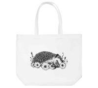 Azeeda 'Cute Hedgehog Sleeping with Flowers' Tote Shopping Bag For Life (BG00086214)