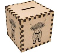 Azeeda 'Cute Highland Cow' Money Box/Piggy Bank (MB00112028)
