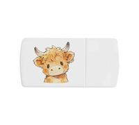 Azeeda 'Cute Highland Cow' Pill Box with Splitter (PI00044350)