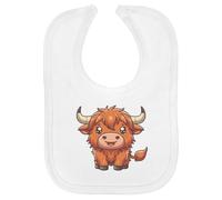 Azeeda 'Cute Highland Cow' Soft Cotton Baby Bib (BI00062392)