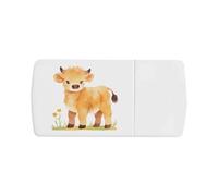 Azeeda 'Cute Highland Cow Standing' Pill Box with Tablet Splitter (PI00037085)