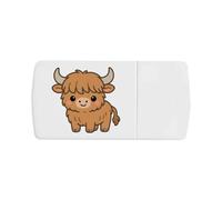 Azeeda 'Cute Highland Cow Standing' Pill Box with Tablet Splitter (PI00043283)