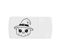 Azeeda 'Cute Kawaii Halloween Pumpkin in A Hat ' Pill Box with Tablet Splitter (PI00038244)