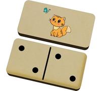 Azeeda 'Cute Kitten Watching Butterfly' Domino Set & Box (DM00057302)