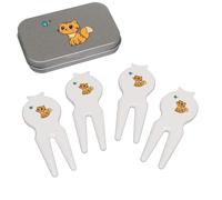 Azeeda 'Cute Kitten Watching Butterfly' Golf Divot Tool/Repair Fork Gift Set (GO00095276)