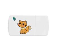 Azeeda 'Cute Kitten Watching Butterfly' Pill Box with Tablet Splitter (PI00043287)