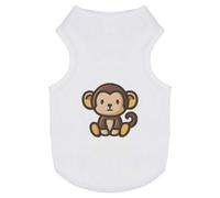 Azeeda 'Cute Monkey Sitting' Pet Dog/Cat T-Shirt, L (PT00165831)