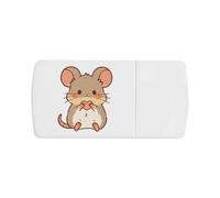 Azeeda 'Cute Mouse Holding Heart' Pill Box with Splitter (PI00045242)
