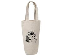 Azeeda 'Cute Mouse On Cheese' Cotton Wine Bottle Gift/Travel Bag (BL00045264)