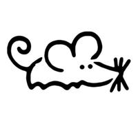 Azeeda 'Cute Mouse' Reusable Stencil - Durable Decorative Template for Painting and Spraying on Walls, Tiles, Wood, Fabric & Craft Projects - S (A6) (WS00065162)