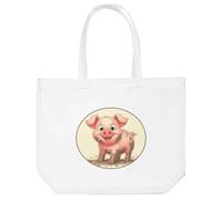 Azeeda 'Cute Muddy Pig' Tote Shopping Bag For Life (BG00084300)