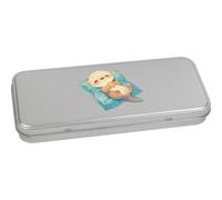 Azeeda 'Cute Otter on Pillow' Metal Hinged Stationery Tin/Storage Box (TT00341219)