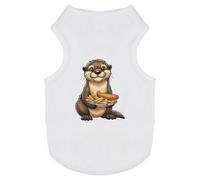 Azeeda 'Cute Otter With Fish & Chips' Pet Dog/Cat T-Shirt, M (PT00185754)