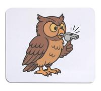 Azeeda 'Cute Owl Blowing Whistle' Mouse Mat/Desk Pad (MO00041079)