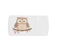 Azeeda 'Cute Owl on Branch' Pill Box with Tablet Splitter (PI00035985)