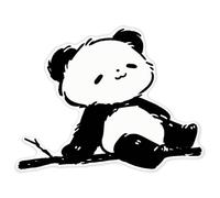 Azeeda 'Cute Panda Sitting On Branch' Clear Premium Vinyl Decal Stickers - Waterproof, Durable & Easy to Apply - for Car Bumpers, Windows, Bins & More - XXL (720mm) (DC00162873)