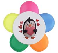Azeeda 'Cute Penguin Holding Heart' Flower Shape Highlighter Pen (HL00045074)