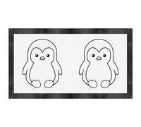 Azeeda 'Cute Penguin Sitting' Pet Feeding Mat (PM00034506)