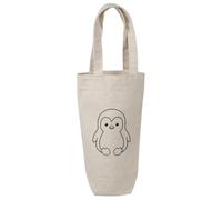 Azeeda 'Cute Penguin Sitting' Wine Bottle Bag - Natural (BL00046207)