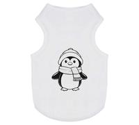 Azeeda 'Cute Penguin Wearing Scarf' Pet Dog/Cat T-Shirt, L (PT00143511)
