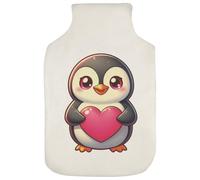 Azeeda 'Cute Penguin with Love Heart' Hot Water Bottle Cover (HW00049349)