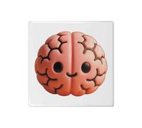 Azeeda 'Cute Pink Brain' Ceramic Tile - 108mm Square (TD00044817)