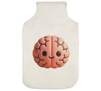 Azeeda 'Cute Pink Brain' Hot Water Bottle Cover (HW00052752)