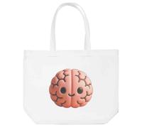 Azeeda 'Cute Pink Brain' Shopping Tote Bag - White (BG00094443)