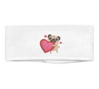 Azeeda 'Cute Pug Holding Heart' Beauty Head Band/Hair Band (HB00044867)