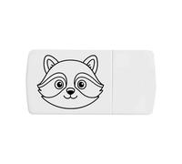 Azeeda 'Cute Raccoon Head' Pill Box with Tablet Splitter (PI00037819)