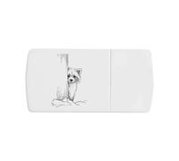 Azeeda 'Cute Raccoon Peeking' Pill Box with Tablet Splitter (PI00038361)