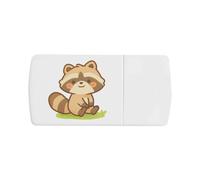 Azeeda 'Cute Raccoon Sitting' Pill Box with Tablet Splitter (PI00045232)