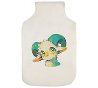 Azeeda 'Cute Ram Portrait' Hot Water Bottle Cover (HW00052457) | Soft Fabric Case for Bedtime, Winter Warmth, Home and Gifts