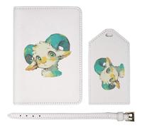Azeeda 'Cute Ram Portrait' Passport Travel Set - White (PA00046171)