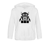 Azeeda 'Cute Robot' Children's Hoodie/Hooded Sweater 5-6 Years (KO00096581) White