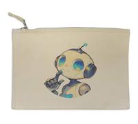 Azeeda 'Cute Shy Robot Portrait' Canvas Clutch Bag/Accessory Case (CL00051103)