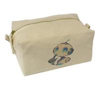 Azeeda 'Cute Shy Robot Portrait' Canvas Wash Bag/Makeup Case (CS00050881)