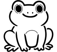 Azeeda 'Cute Sitting Frog' Reusable Stencil - Durable Decorative Template for Painting and Spraying on Walls, Tiles, Wood, Fabric & Craft Projects - L (A4) (WS00062149)