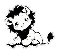 Azeeda 'Cute Sketchy Lion ' White Premium Vinyl Decal Sticker - Waterproof, Durable & Easy to Apply - Ideal for Car Bumpers, Windows, Bins and More - XL (460mm) (DW00138355)