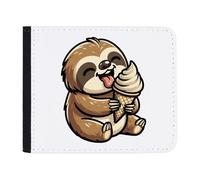 Azeeda 'Cute Sloth Eating Ice Cream' Wallet (WL00038665)