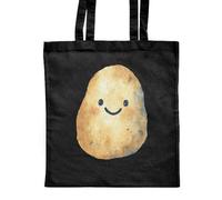 Azeeda 'Cute Smiling Potato' Classic Black Tote Shopper Bag (ZB00026827)