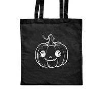 Azeeda 'Cute Smiling Pumpkin' Classic Black Tote Shopper Bag (ZB00022984)