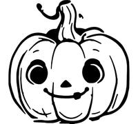 Azeeda 'Cute Smiling Pumpkin' Reusable Stencil - Durable Decorative Template for Painting and Spraying on Walls, Tiles, Wood, Fabric & Craft Projects - S (A6) (WS00068682)