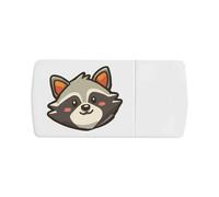 Azeeda 'Cute Smiling Raccoon' Pill Box with Tablet Splitter (PI00038394)