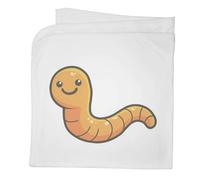 Azeeda 'Cute Smiling Worm' Cotton Baby Blanket/Shawl (BY00045101)